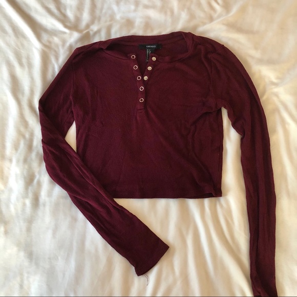 Forever 21 Tops - Maroon Button Top (Brandy Melville Dupe)